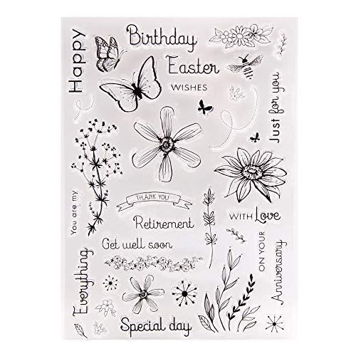 arriettycraft Transparente Stempel "Happy Easter", "Happy Birthday", Stimmung, für Kartengestaltung, Dekoration und Bastelarbeiten, Scrapbooking-Werkzeuge, Gummistempel von arriettycraft