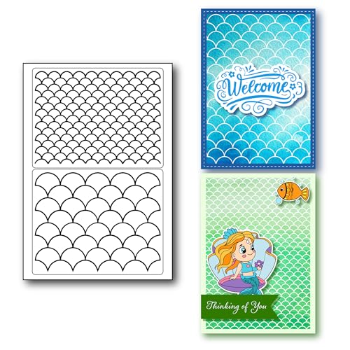 arriettycraft Transparente Stempel für Kartenherstellung und Journaling, Meerjungfrauen-Schuppen-Hintergrund Gummistempel für Bastelarbeiten Scrapbooking Album dekoration von arriettycraft