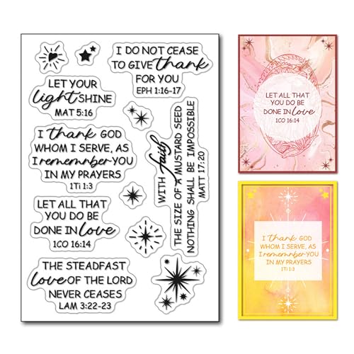 arriettycraft Transparente Stempel mit Bibelversen für Kartenherstellung oder Journaling, christliche Zitate, Stimmungsstempel, Silikonstempel für Scrapbooking, Papierbasteln, Dekoration, A2241UK von arriettycraft