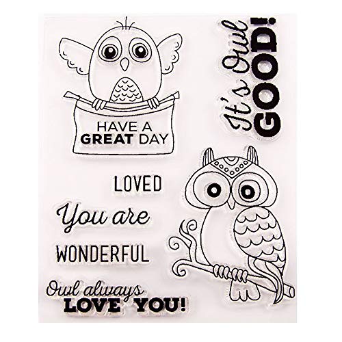 arriettycraft Transparenter Gummi-Stempel mit Eulen-Aufschrift „Have a Good Day Love You“, für Grußkarten, Dekorationen und Sammelalben. von arriettycraft