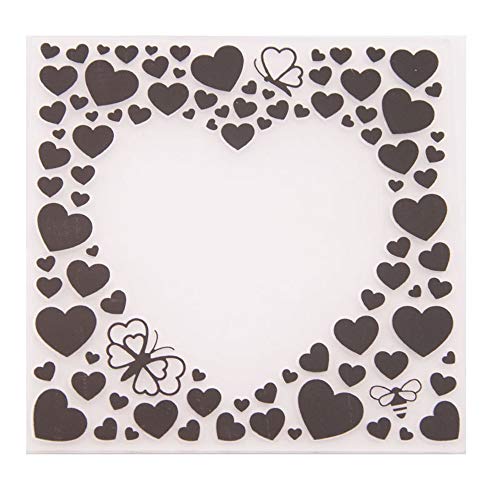 arriettycraft Valentinstag Herzform Herzen Hintergrund Kunststoff Prägeschablonen für Kartenherstellung Scrapbooking oder Papierhandwerk von arriettycraft