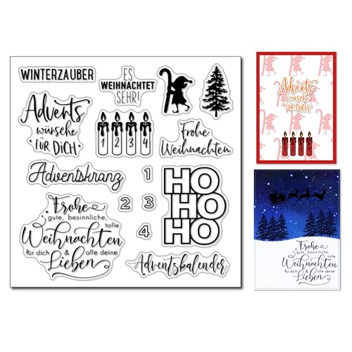 arriettycraft Weihnachten Transparente stempel für die Kartengestaltung, Advents Transparent Stempel Advents stempel für Scrapbooking Tagebücher Papierbasteln von arriettycraft