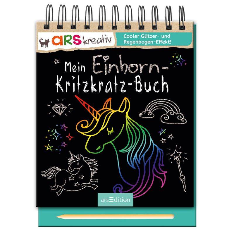 Mein Einhorn-Kritzkratz-Buch, M. Holzstift, Gebunden von ars edition