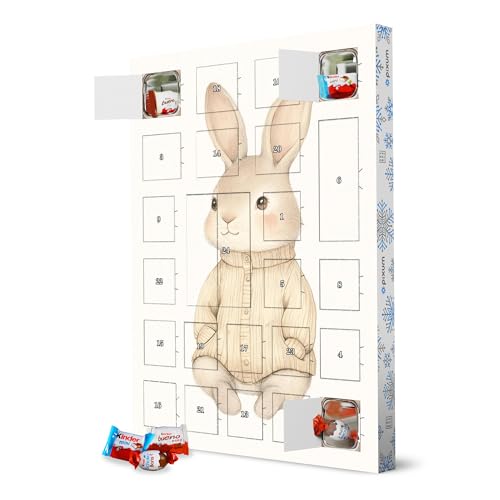 Adventskalender XXL mit Produkten von Kinder® Peter Niedliche Hasenliebe artboxONE Adventskalender Natur von artboxONE