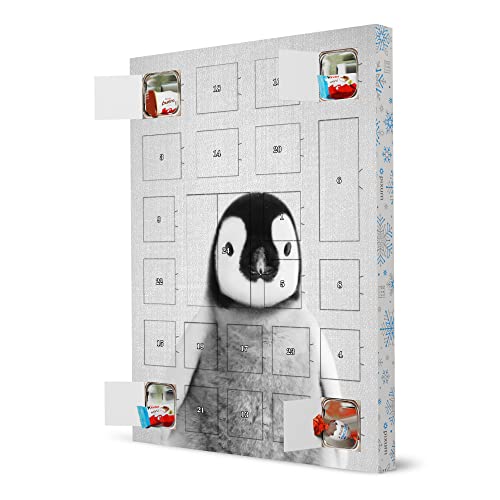 artboxONE Adventskalender XXL mit Produkten von Kinder® Baby Penguin - Black & White Adventskalender Für Kinder von artboxONE