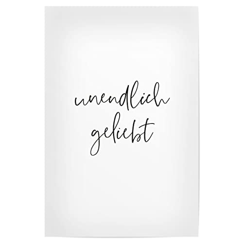 artboxONE Poster 30x20 cm Typografie Unendlich geliebt - Bild unendlich geliebt handschrift ich Liebe Dich von artboxONE