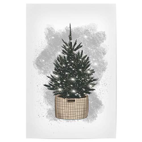 artboxONE Poster 45x30 cm Floral Green Tree Holiday - Bild Frohe Weihnachten Christmas is Coming Christmastree von artboxONE