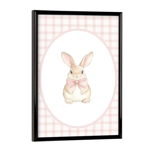 artboxONE Poster mit schwarzem Rahmen 18x13 cm Für Kinder Kaninchen-Kunst - Bild Kaninchen babyparty babyzimmer von artboxONE