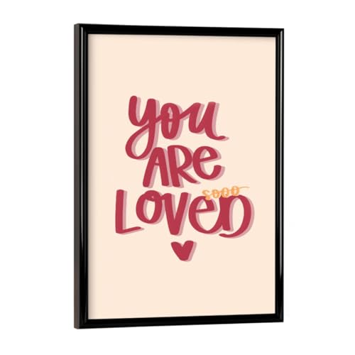 artboxONE Poster mit schwarzem Rahmen 18x13 cm Typografie You Are sooo Loved - Bild Love Quote Baby Babyboy von artboxONE