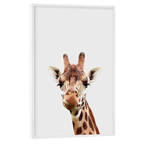 artboxONE Poster mit weißem Rahmen 45x30 cm Für Kinder Giraffe - African Animal - Bild Giraffe von artboxONE