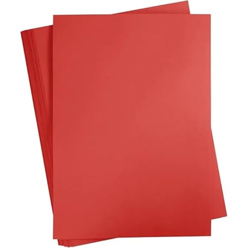 artdee® Bastelkarton – DIN A2 (42 x 60 cm) / 180 g/m² / Rot – Tonpapier für Jedermann – Buntpapier zum Basteln – für grenzenlose Gestaltungs- und Bastelmöglichkeiten von artdee