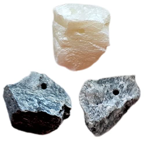 artdee 3 Speckstein Amulettsteine mit 3 Lederbändern, Bunt von artdee