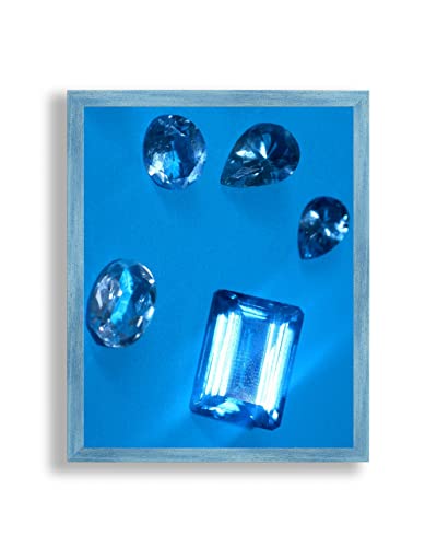 Bilderrahmen Topas N | 60x90 cm | Blau hell | Kunstglas klar | Poster Puzzle Diamond Painting von arte-tuo