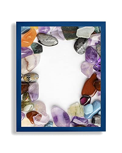 arte-tuo Bilderrahmen Opal N | 65x85 cm | Blau Dunkel gewischt | klares Kunstglas | Poster Puzzle Diamond Painting Drucke von arte-tuo