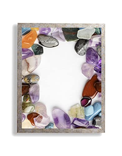 arte-tuo Bilderrahmen Opal X | 30x80 cm | Hammerschlag Silber | Antireflex Kunstglas | Poster Puzzle Diamond Painting Drucke von arte-tuo