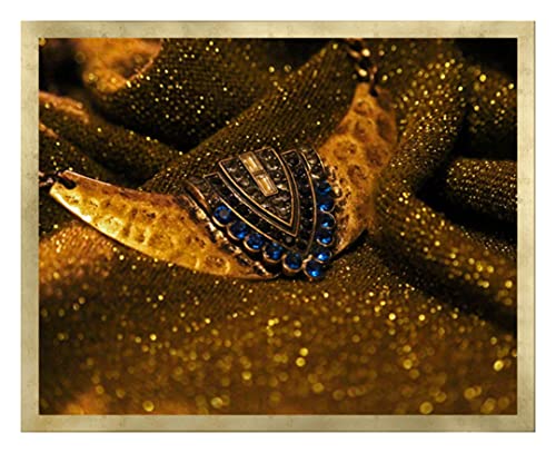 arte-tuo Bilderrahmen Saphir 24x34 cm Antik Gold mit klarem Kunstglas für Poster Puzzle Diamond Painting von arte-tuo