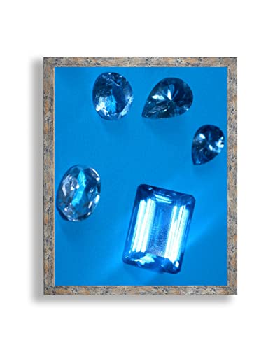 arte-tuo Bilderrahmen Topas | 38x98 cm | Blau Gold marmoriert | klares Kunstglas | Poster Puzzle Diamond Painting Drucke von arte-tuo