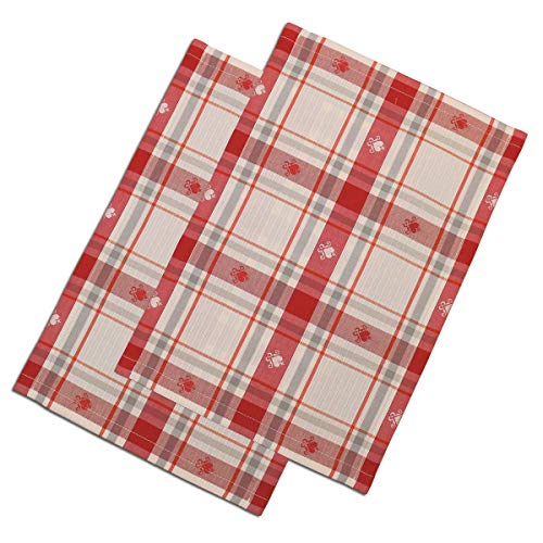 Landhaus-Platzdeckchen 2er-Set Fanni in Rot kariert mit Herzen Tischdecke 33 x 48 cm aus der Landhausserie Fanni für den gemütlich-rustikalen Landhaus-Stil von artex deko