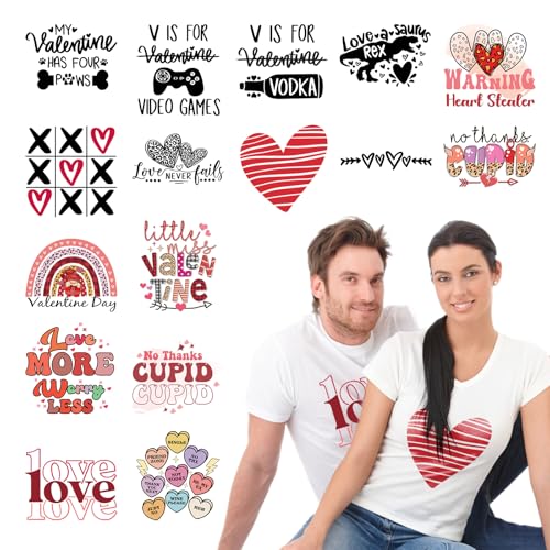 lron on Numbers for Jersey Heat Transfer 16 Pcs Valentine's Day Heat Transfer Vinyl Valentines Iron on Patches DTF Transfers Ready to Press Valentine Iron on Transfers for T Shirts von artgeeker