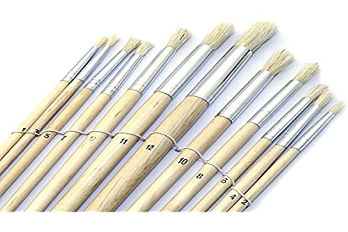 artico 12-teiliges Pinsel-Set, rund, Holzgriff, Mehrfarbig von artico