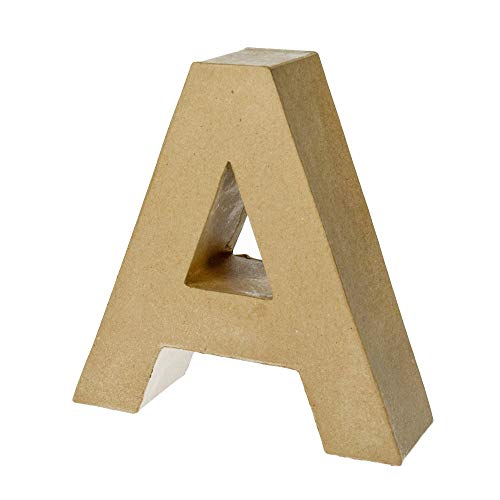 Buchstabe Alphabet aus Pappmaché, 17,5 x 5,5 cm, 3D-Zeichen aus Karton zum Dekorieren, A., 17,5 cm von artif