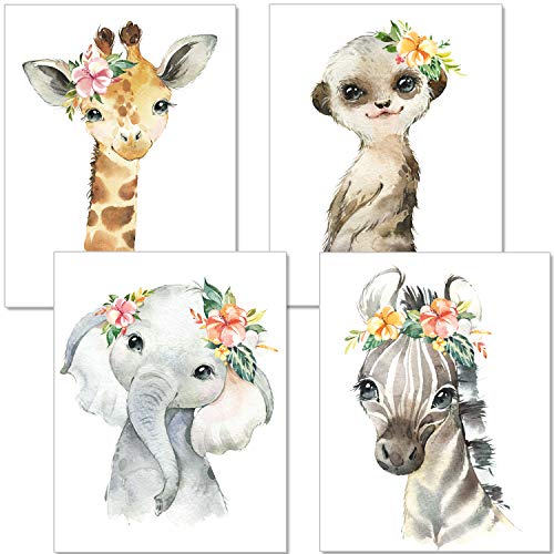 artpin® 4er Set Poster Kinderzimmer - A4 Bilder Babyzimmer - Deko Mädchen(P36) von artpin