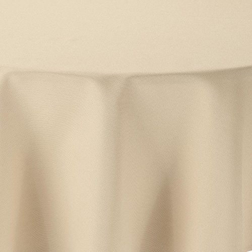 Leinen Optik Tischdecke Rund 180 cm Champagner Creme · Rund Farbe, Form und Größe wählbar mit Lotus Effekt - Wasserabweisend von artshop24