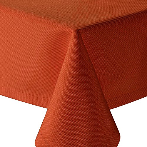 artshop24 Tafeldecke Brilliant Leinenoptik Eckig 110x110 cm Orange - Farbe, Form & Größe wählbar mit Fleckschutz - (E110x110Orange) von artshop24