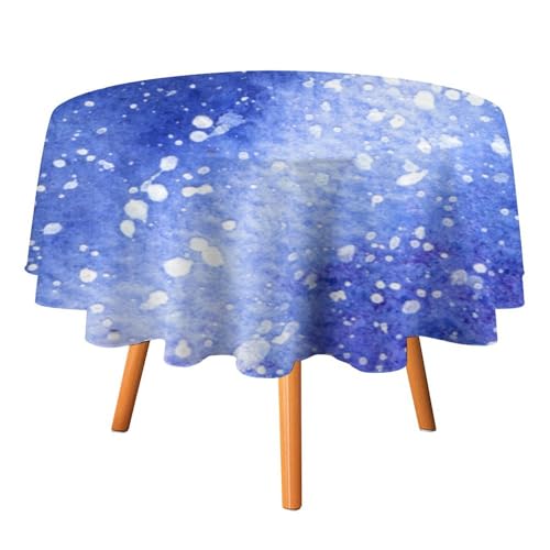 Runde Tischdecke mit Weltraum Sternenhimmel und Galaxie Aquarell Hintergrund waschbare Tischdecke und knitterfrei, geeignet für Restaurants, Picknicks, Mahlzeiten im Innenund Außenbereich, 152,4 x 1 von asbwuo