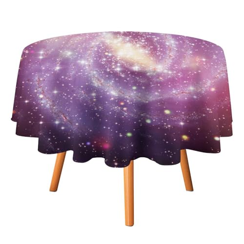 Spektakuläre runde Tischdecke mit Weltraum Gaselementen von Galaxy Sars waschbare Tischdecke und knitterfrei, geeignet für Restaurants, Picknicks, Mahlzeiten im Innenund Außenbereich, 127 x 127 cm von asbwuo