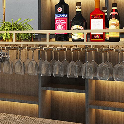 asdchZen Weinregal, Weinglashalter, Umgedrehtes, Kreatives Hängeregal Für Die Hausbar, Aufbewahrungshalter, Kelchaufhänger Aus Eisen, Höhenverstellbares Weinaufhänger-Organizer-G,B,60 * 35CM von asdchZen