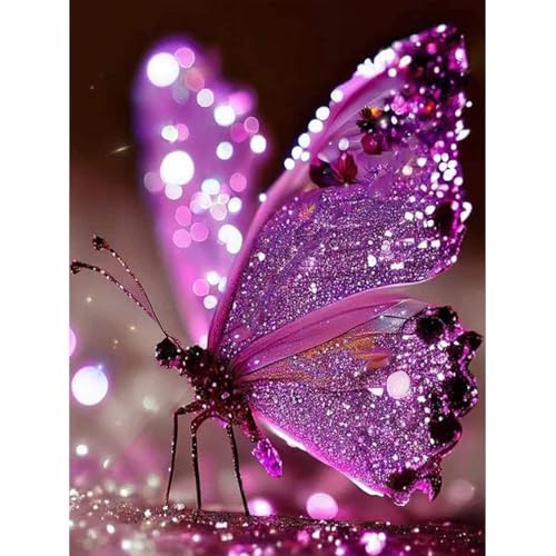 Schmetterling Diamond Painting Kits für Erwachsene,Butterfly 5D DIY Full Drill Diamant Malerei Gemälde Kit Leinwand,Tiere Diamond Art Bilder Diamant Malerei Set für Geschenk Wand Dekoration 30X40 CM von askkqtx