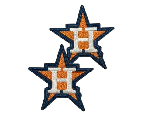 Texas Houston Baseball Team Bestickte Applikation Aufbügler Patches - Dekorative Buchstaben für Kleidung & Accessoires, ideal für Hemden, Jacken, Hüte, Jeans, Schuhe, Taschen (H Sterne) von aspidas