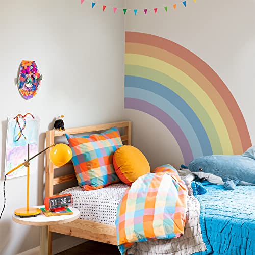 astrkiz Bunt Regenbogen Wandtattoo Großer 105 x 118 cm, Selbstklebend Wandtattoo Regenbogen für Babyzimmer Schlafzimmer kinderzimmer deko, Wasserfest PVC Wandsticker Boho von astrkiz