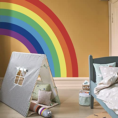 astrkiz Bunt Regenbogen Wandtattoo Großer 105 x 118 cm, Selbstklebend Wandtattoo Regenbogen für Babyzimmer Schlafzimmer kinderzimmer deko, Wasserfest PVC Wandsticker hell von astrkiz