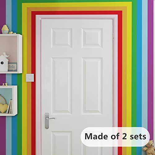 astrkiz Bunt linearer Regenbogen selbstklebend Wandaufkleber für Kinder, Regenbogen Wandsticker Bordüre Wandbordüre Kinderzimmer, Babyzimmer, Spielzimmer, Wanddeko PVC Wandtattoo,160x40 cm von astrkiz