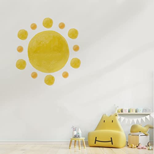 astrkiz Wandtattoo Sonne Selbstklebend Wandaufkleber Boho sonne aufkleber groß Wandsticker Sonne Wandtattoo für Kinder Mädchen Junge Kinderzimmer Babyzimmer, Sonne mit Punkten von astrkiz