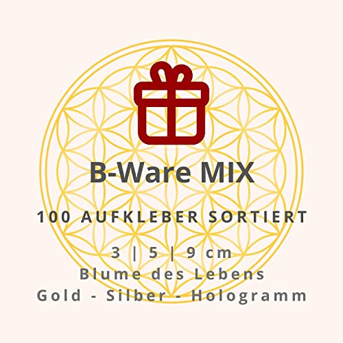 atalantes spirit 100 Blume des Lebens Aufkleber MIX - B-Ware 2. Wahl - Sticker selbstklebend - gold silber Hologramm von atalantes spirit