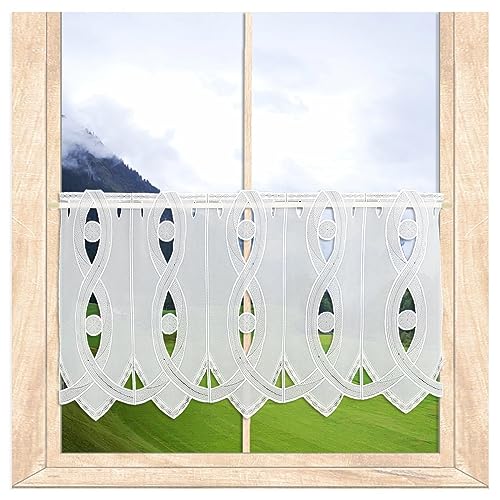 atelier alles-Spitze Scheibengardine Ginny in weiß-Taupe-anthrazit mit Spachtel-Ornament-Stickerei | Durchbrochene Kurzgardine | Höhe x Breite: 40 x 96 cm atelier alles-Spitze Scheibengardine Ginny in weiß-Taupe-anthrazit mit Spachtel-Ornament-Stickerei | Durchbrochene Kurzgardine | Höhe x Breite: 40 x 96 cm von atelier alles-Spitze