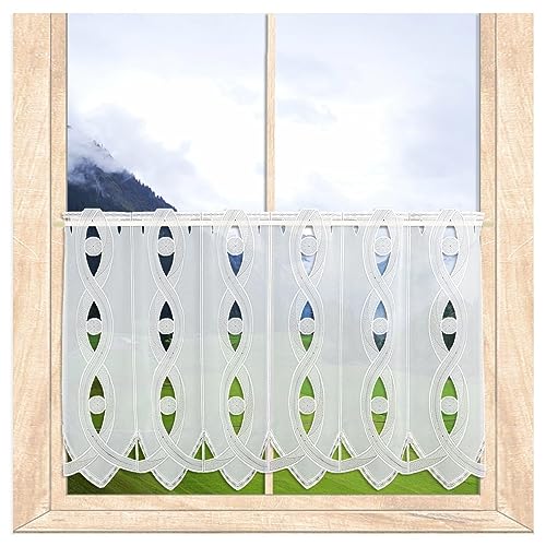 atelier alles-Spitze Scheibengardine Ginny in weiß-Taupe-anthrazit mit Spachtel-Ornament-Stickerei | Durchbrochene Kurzgardine | Höhe x Breite: 55 x 64 cm atelier alles-Spitze Scheibengardine Ginny in weiß-Taupe-anthrazit mit Spachtel-Ornament-Stickerei | Durchbrochene Kurzgardine | Höhe x Breite: 55 x 64 cm von atelier alles-Spitze