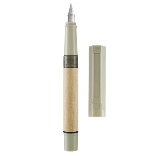 Jinhao 62 Füllfederhalter, glattes Schreiben (extra feine Feder, beige ausgefranst + Ahornholz) von atokiss