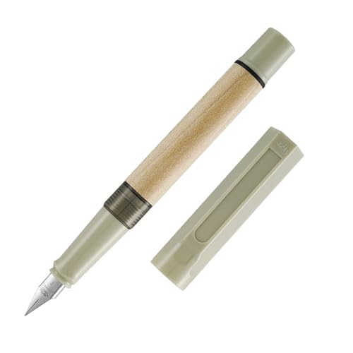 Jinhao 62 Füllfederhalter, glattes Schreiben (feine Feder, beige ausgefranst + Ahornholz) von atokiss