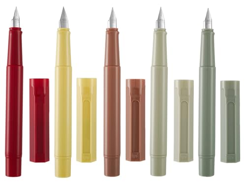 Jinhao 62 Füllfederhalter aus Kunstharz, extra feine Spitze, verschiedene Farben, Stifte-Set mit nachfüllbarem Konverter, Tinten-Kalligraphie-Stift, 5 Stück von atokiss