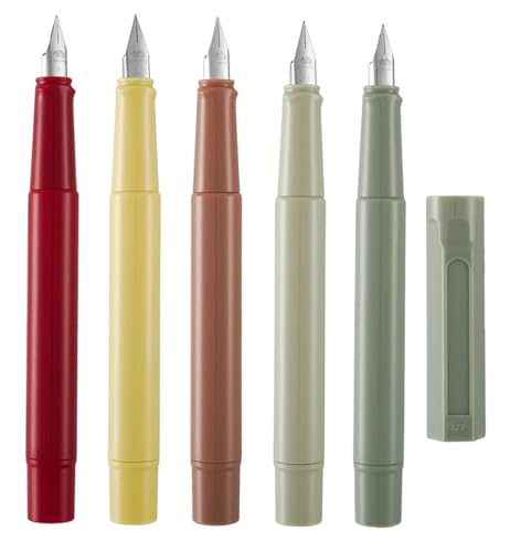 Jinhao 62 Füllfederhalter aus Kunstharz, feine Spitze, verschiedene Farben, Set mit nachfüllbarem Konverter, Tinten-Kalligraphie-Stift, 5 Stück von atokiss