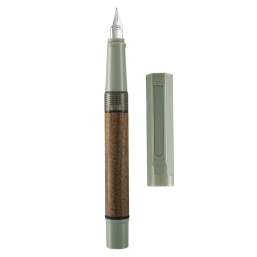 Jinhao 62 Mintgrün Füllfederhalter, Iridium extra feine Feder, Retro-Design, Holzstiftschaft mit Tintenkonverter, glattes Schreiben von atokiss