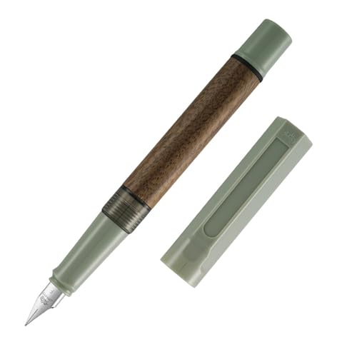 Jinhao 62 Mintgrün Füllfederhalter, Iridium feine Feder, Retro Design Holz Stift Schaft mit Tintenkonverter, glattes Schreiben Stift von atokiss