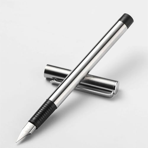 Jinhao 65 Stahl-Füllfederhalter-Set, extra feine und feine Iridium-Feder, klassisches Design, Schreibstift mit Tintenkonverter und Stiftetui, 2 Stück von atokiss