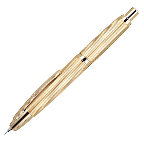 Jinhao Füllfederhalter ohne Kappe, gebürstetes mattes Gold, einziehbare feine Spitze, Tintenstift mit Konverter, Schreibset, 10 Stück von atokiss