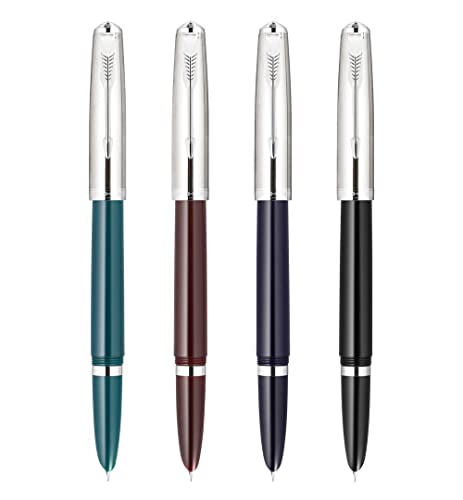 Jinhao 86 Füllfederhalter aus Kunstharz, extra feine Feder, klassisches Design mit Tintenkonverter (Malachitblau, Weinrot, Dunkelblau und Schwarz) von atokiss