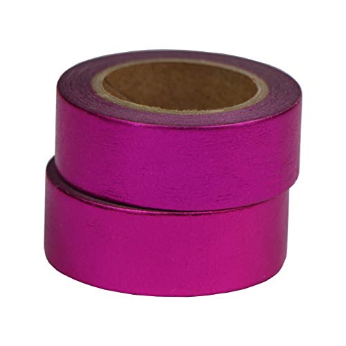 aufodara 2 Rollen 10m x 15mm Washi Tape Set Deko Klebeband Glitter Metallic Farbe DIY Scrapbook Basteln (Pink) von aufodara